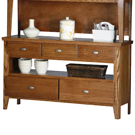 Buffet with Five Drawers and Center Opening